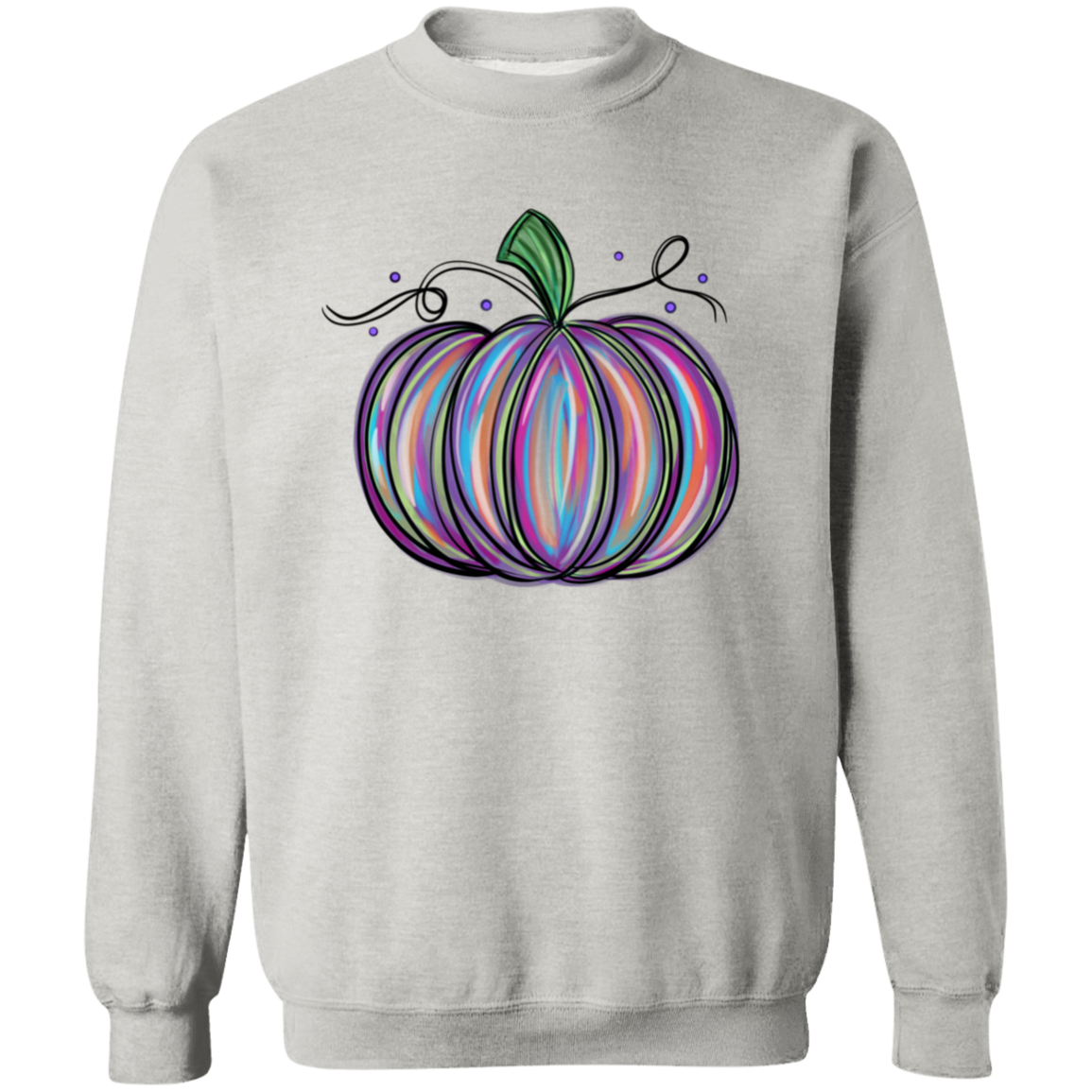 Pretty Purple Pumpkin Fall Crewneck Pullover Sweatshirt