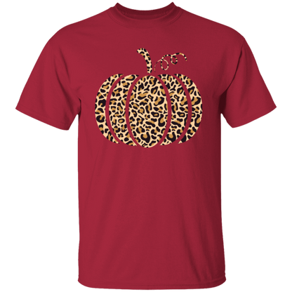 Leopard-Print Pumpkin Cute Fall T-Shirt