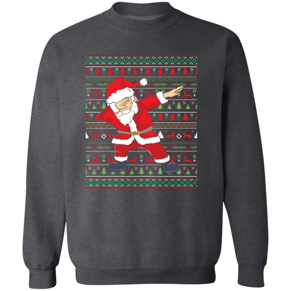 Dabbing Santa Ugly Christmas Sweater Crewneck Pullover Sweatshirt