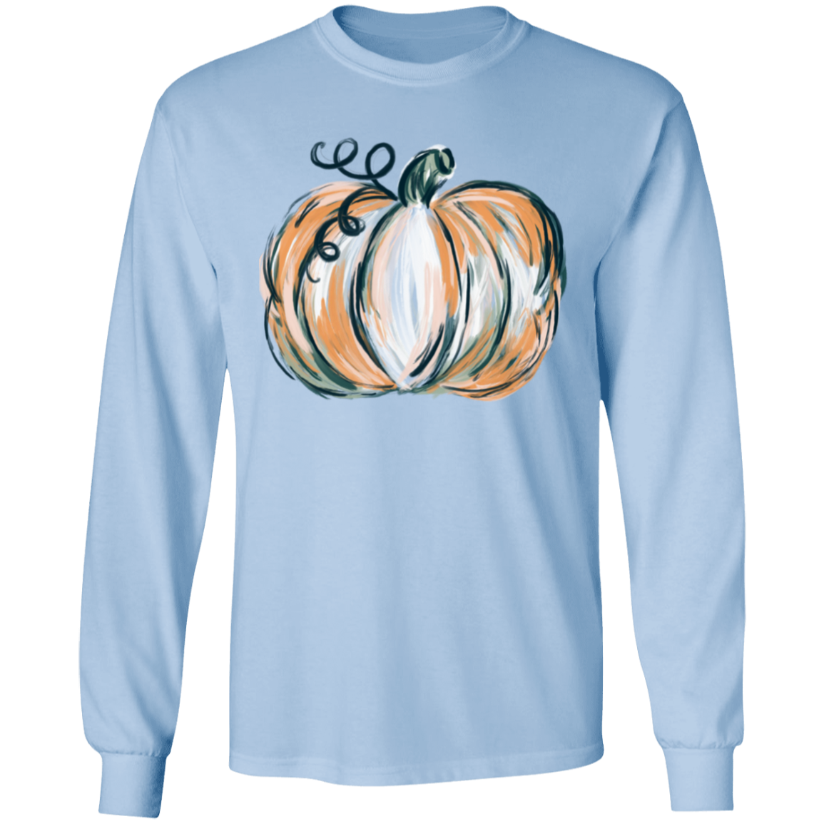 Painted Pumpkin Fall Thanksgiving LS T-Shirt