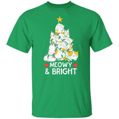 Meowy & Bright Cat Christmas Tree T-Shirt