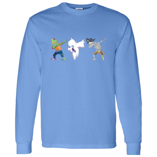 Halloween Dabbing  Zombie, Ghost, & Skeleton LS T-Shirt