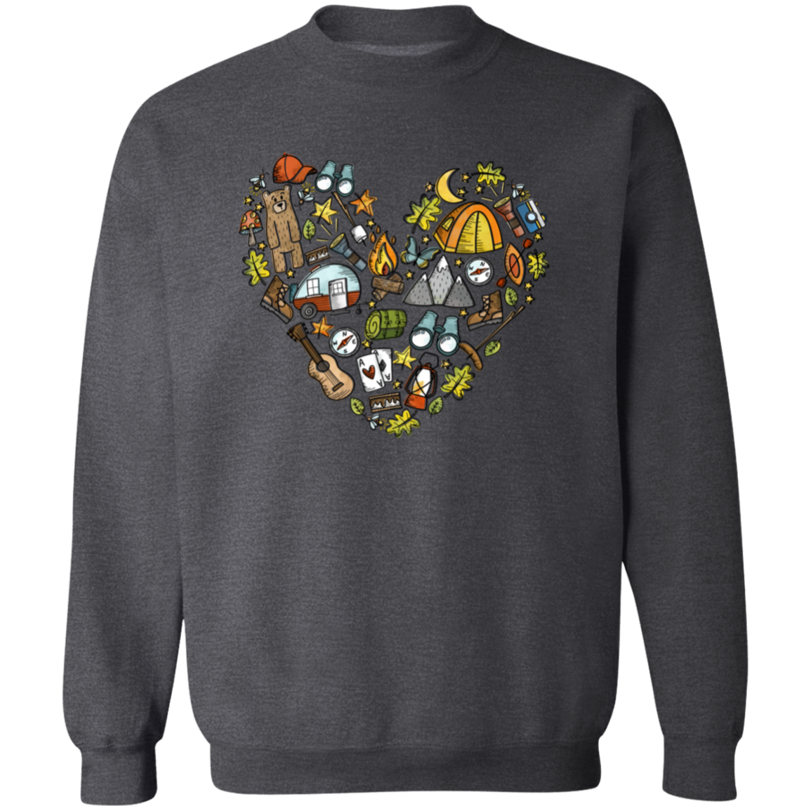 Camp Life Doodle Heart Collection - T-Shirts, Long-Sleeve T-Shirts, Sweatshirts, & Mugs