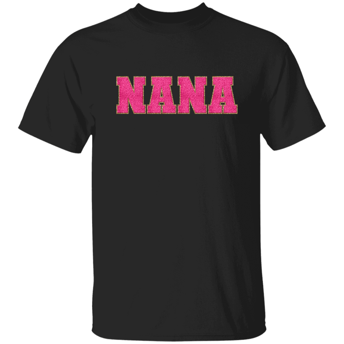 Nana, Mama, & Mini T-Shirt Collection - Pink Faux Chenille Glitter Patch Matching Family Shirts