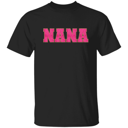 Nana, Mama, & Mini T-Shirt Collection - Pink Faux Chenille Glitter Patch Matching Family Shirts