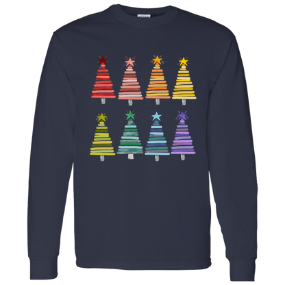 Colorful Rainbow Christmas Trees Collection - Graphic T-Shirts, Long-Sleeve Tees, Hoodie Tees, Sweatshirts, & Mugs