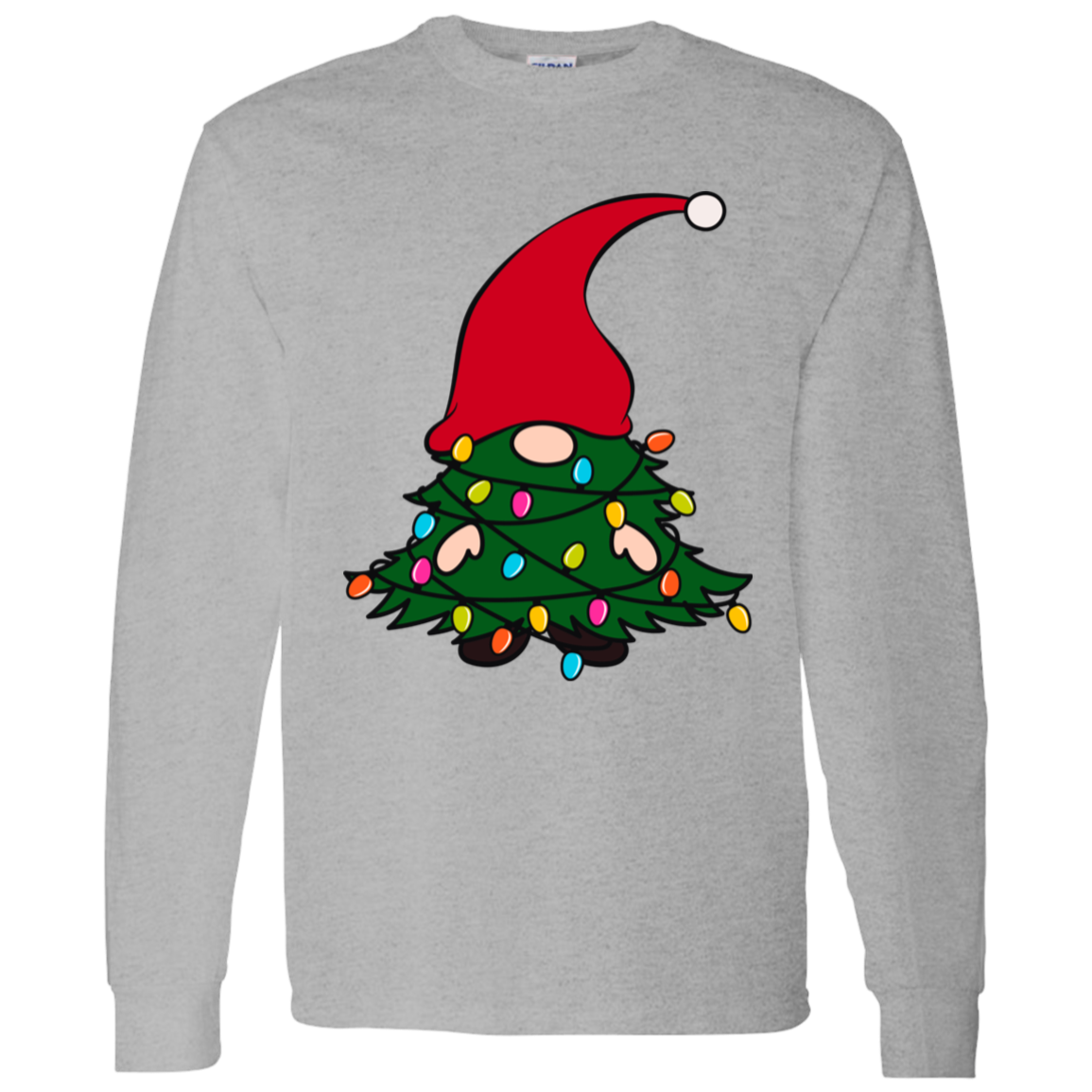 Christmas Tree Gnome Funny Holiday LS T-Shirt