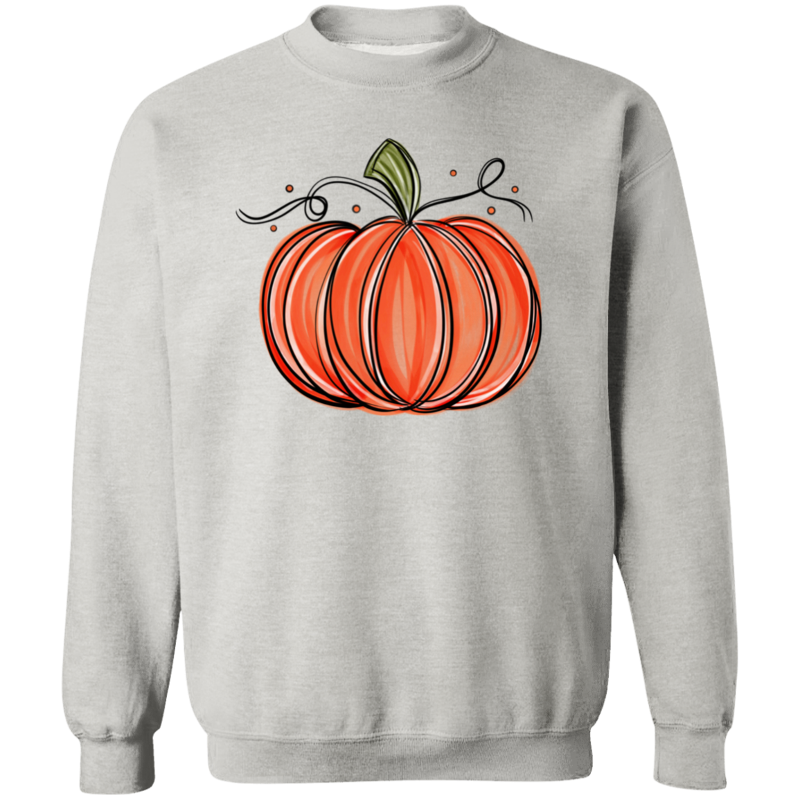 Pretty Fall Pumpkin Crewneck Pullover Sweatshirt