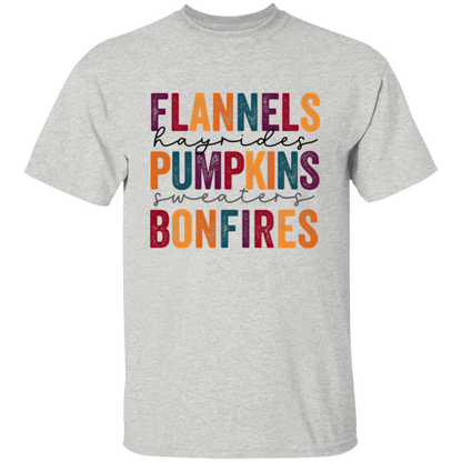 Flannels Hayrides Pumpkins Sweaters Bonfires T-Shirt