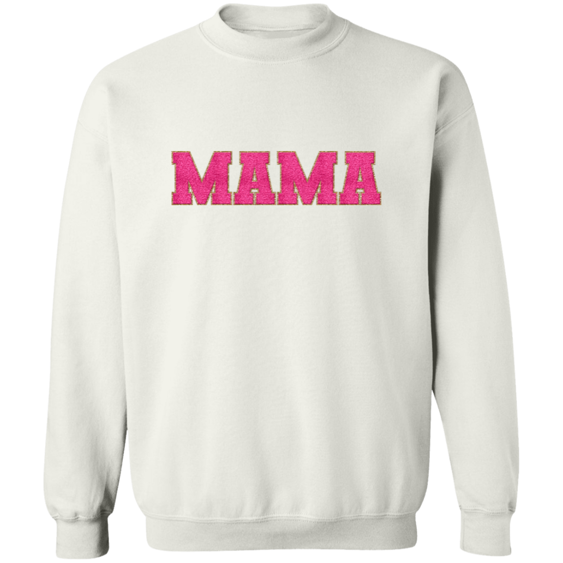 Nana, Mama, & Mini Sweatshirt Collection - Pink Faux Chenille Glitter Patch Matching Family Shirts