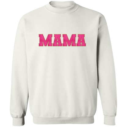 Nana, Mama, & Mini Sweatshirt Collection - Pink Faux Chenille Glitter Patch Matching Family Shirts