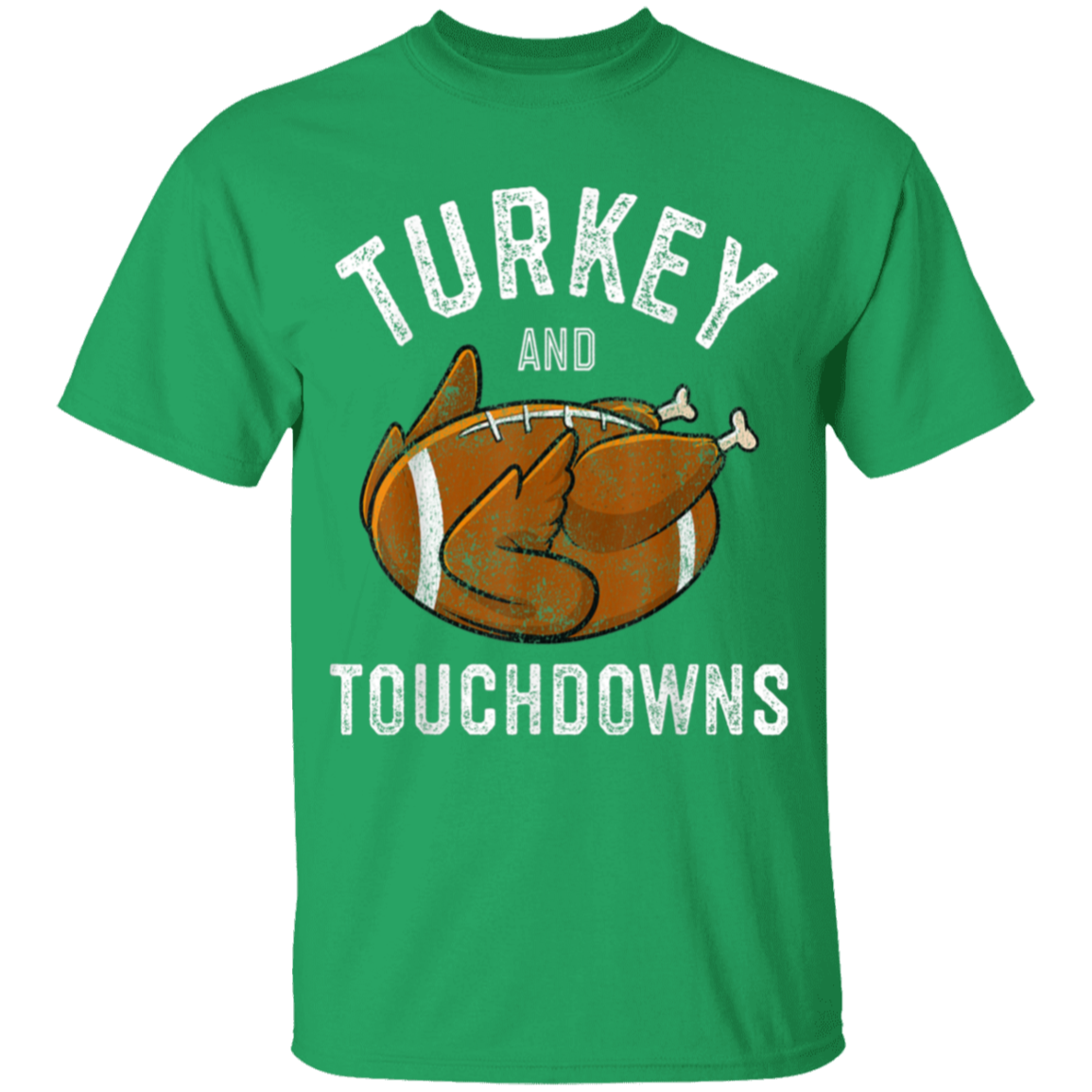 Turkey and Touchdowns Thanksgiving Football Youth T-Shirt