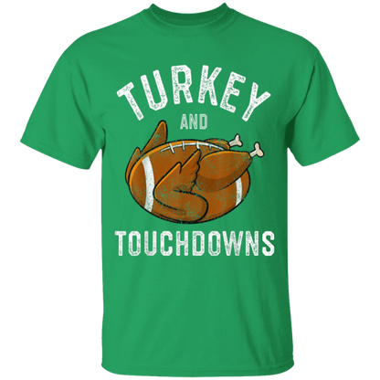 Turkey and Touchdowns Thanksgiving Football Youth T-Shirt