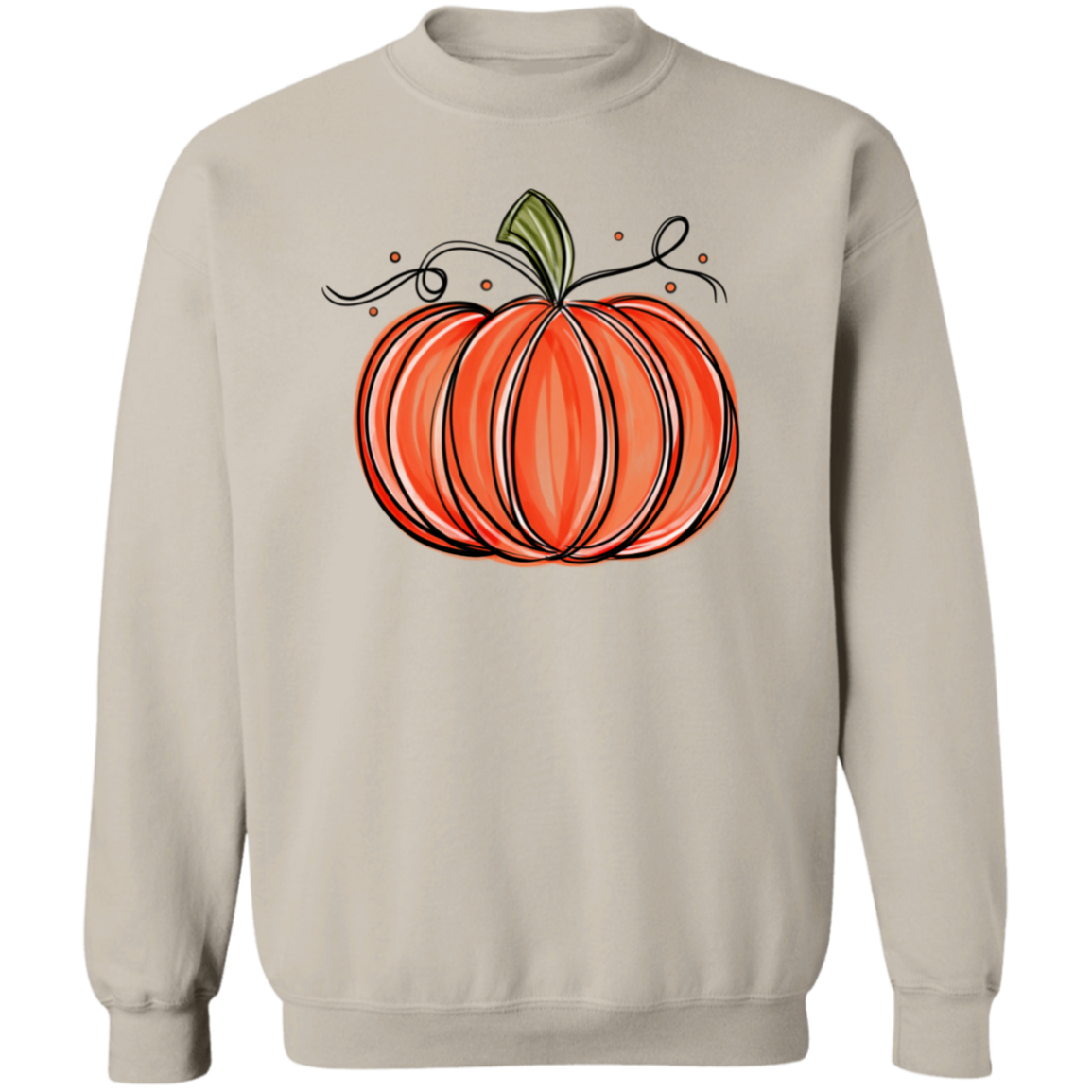 Pretty Fall Pumpkin Crewneck Pullover Sweatshirt