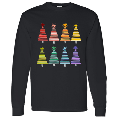 Colorful Rainbow Christmas Trees Collection - Graphic T-Shirts, Long-Sleeve Tees, Hoodie Tees, Sweatshirts, & Mugs