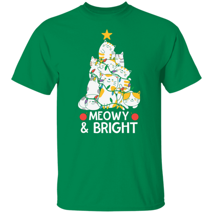 Meowy & Bright Cat Christmas Tree T-Shirt