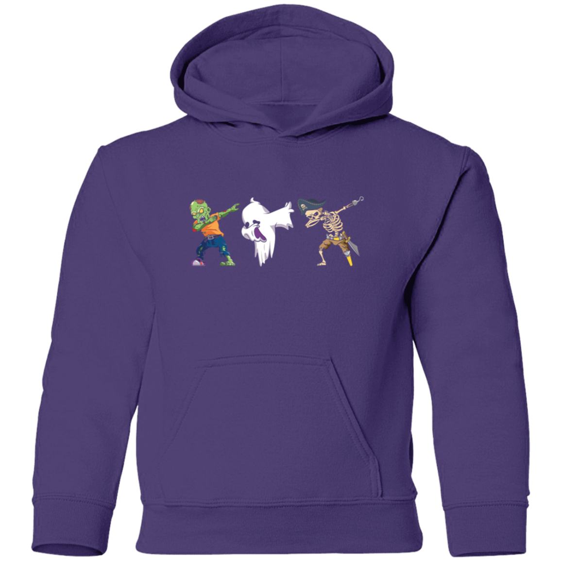 Halloween Dabbing  Zombie, Ghost, & Skeleton Youth Pullover Hoodie