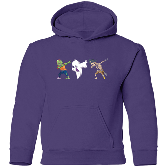 Halloween Dabbing  Zombie, Ghost, & Skeleton Youth Pullover Hoodie