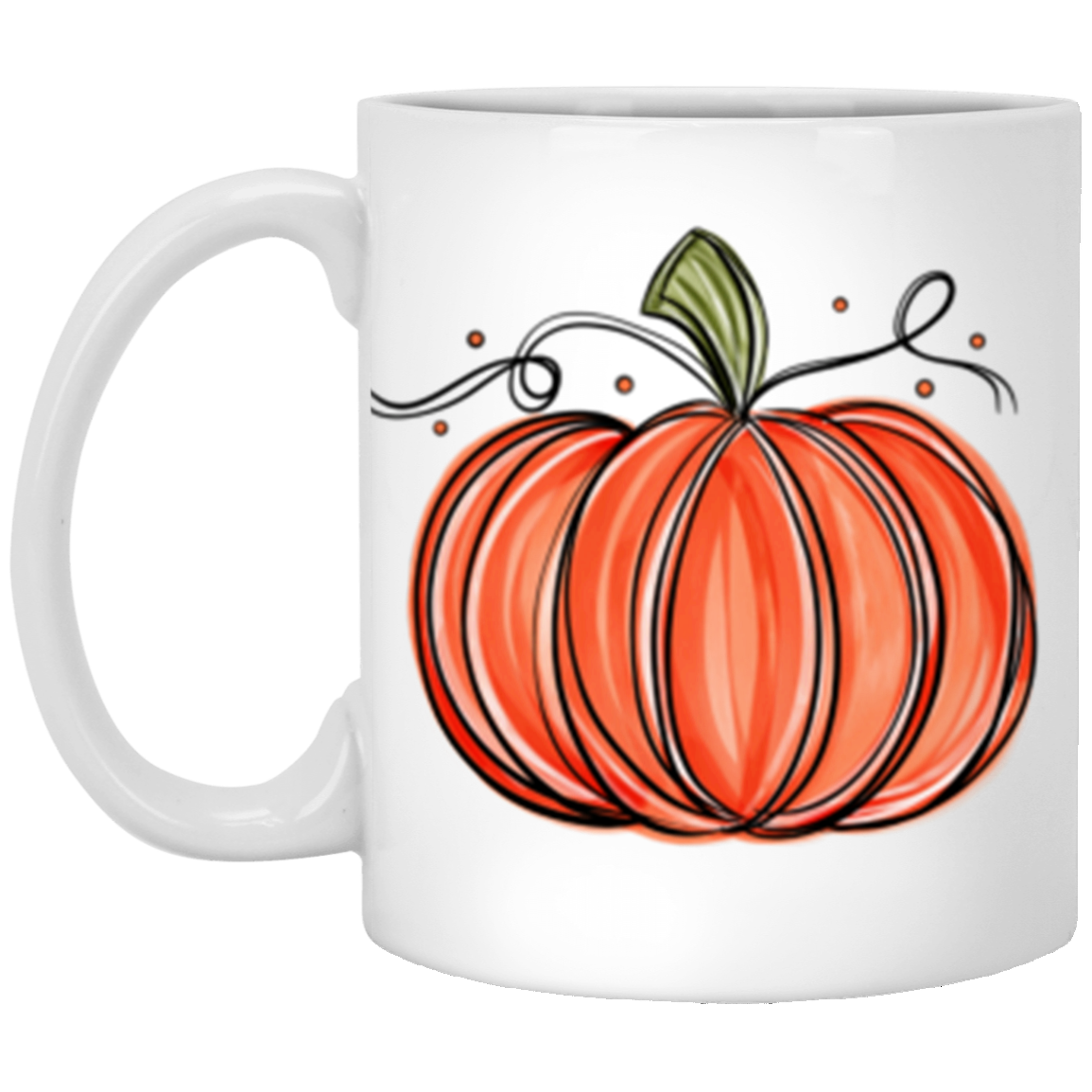 Pretty Fall Pumpkin 11 oz or 15 oz White Ceramic Mug