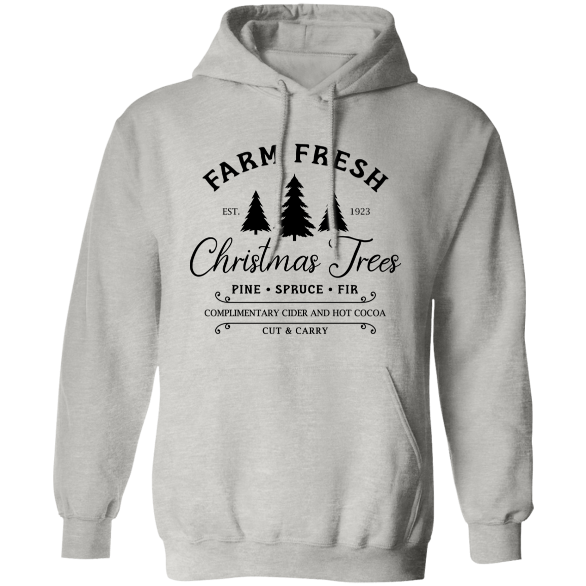 Farm Fresh Christmas Trees Holiday Graphic Pullover Hoodie