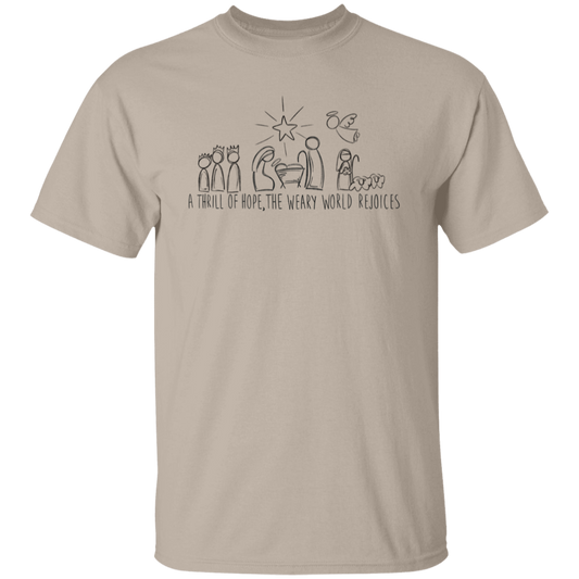 A Thrill of Hope Christmas Collection: Nativity Doodles, Inspirational Wear - T-Shirt, LS T-Shirt, or Crewneck Sweatshirt