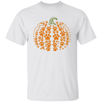 Dog Pawprint Pumpkin Fall T-Shirt