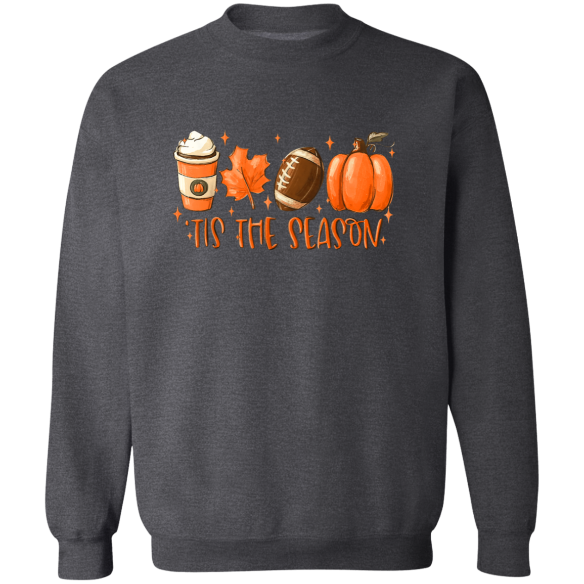 Tis The Season Fall-Themed Crewneck Pullover Sweatshirt