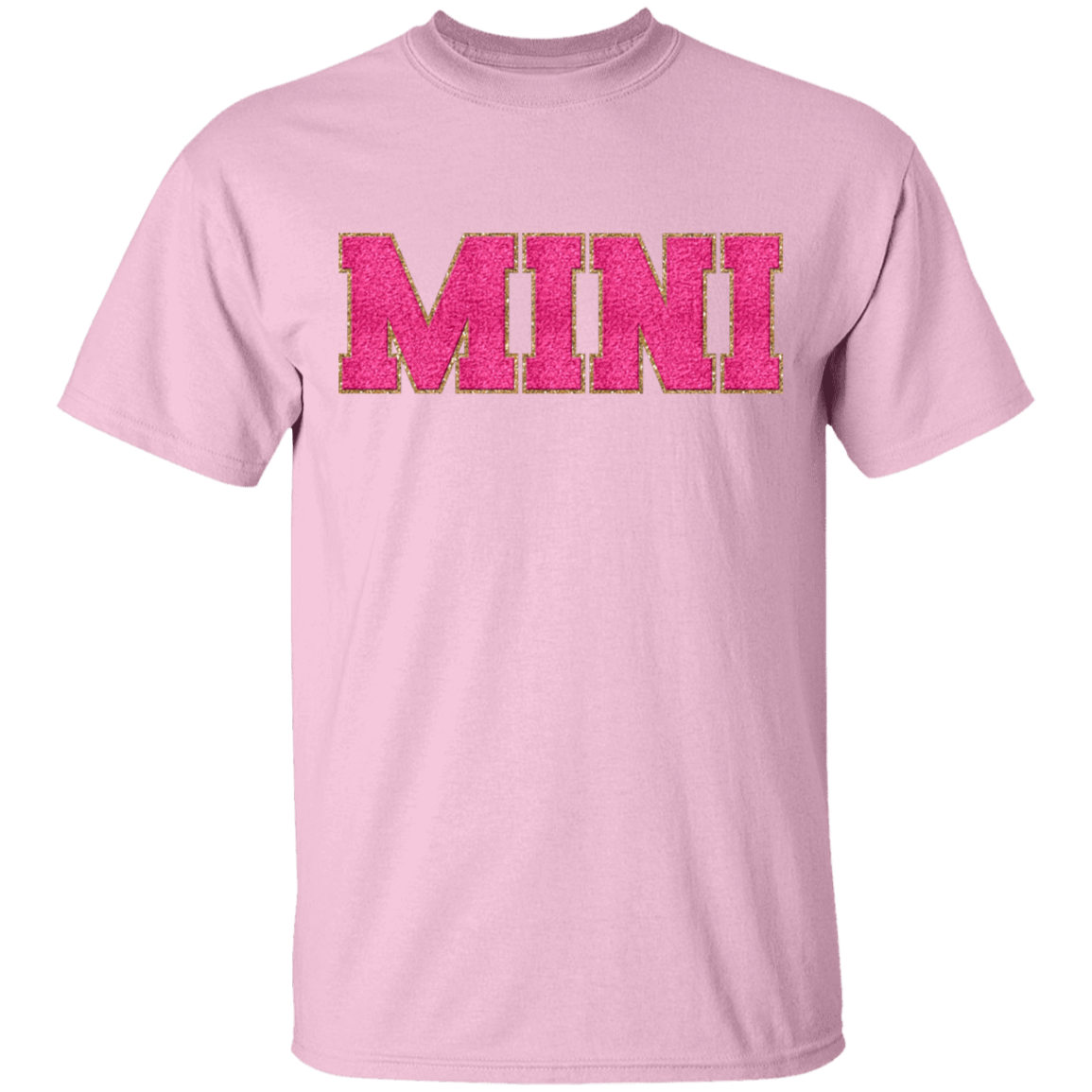 Nana, Mama, & Mini T-Shirt Collection - Pink Faux Chenille Glitter Patch Matching Family Shirts