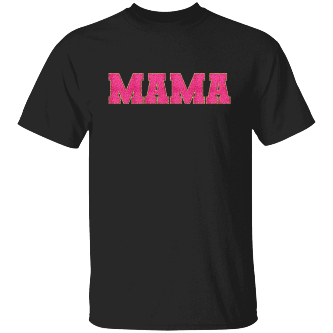 Nana, Mama, & Mini T-Shirt Collection - Pink Faux Chenille Glitter Patch Matching Family Shirts