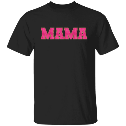 Nana, Mama, & Mini T-Shirt Collection - Pink Faux Chenille Glitter Patch Matching Family Shirts