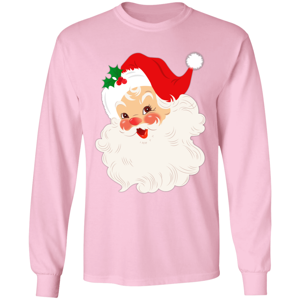 Retro Santa Claus Vintage Style Christmas LS T-Shirt