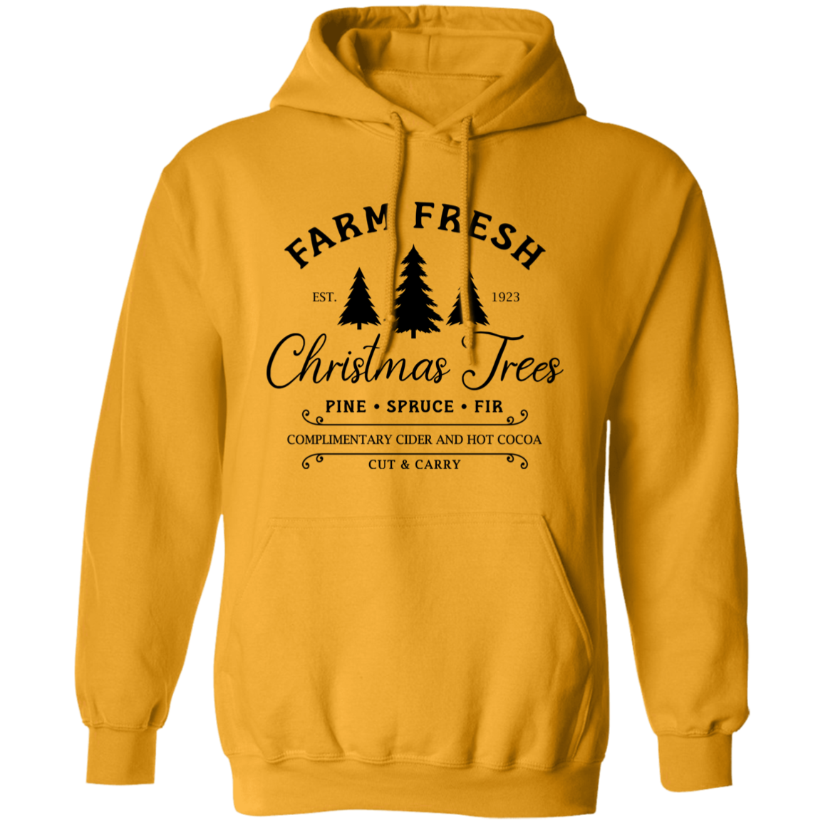 Farm Fresh Christmas Trees Holiday Graphic Pullover Hoodie