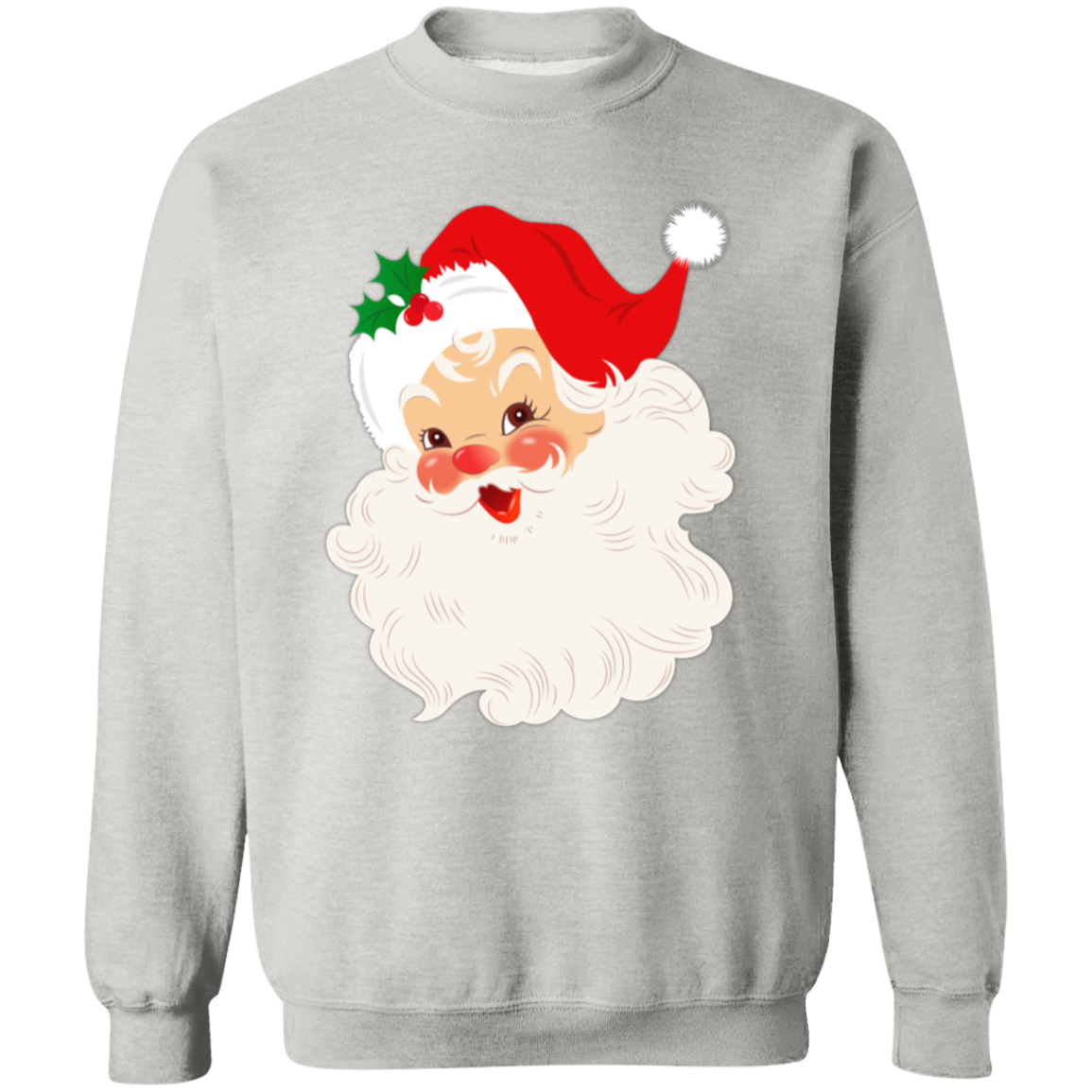 Retro Santa Claus Vintage Style Christmas Crewneck Pullover Sweatshirt