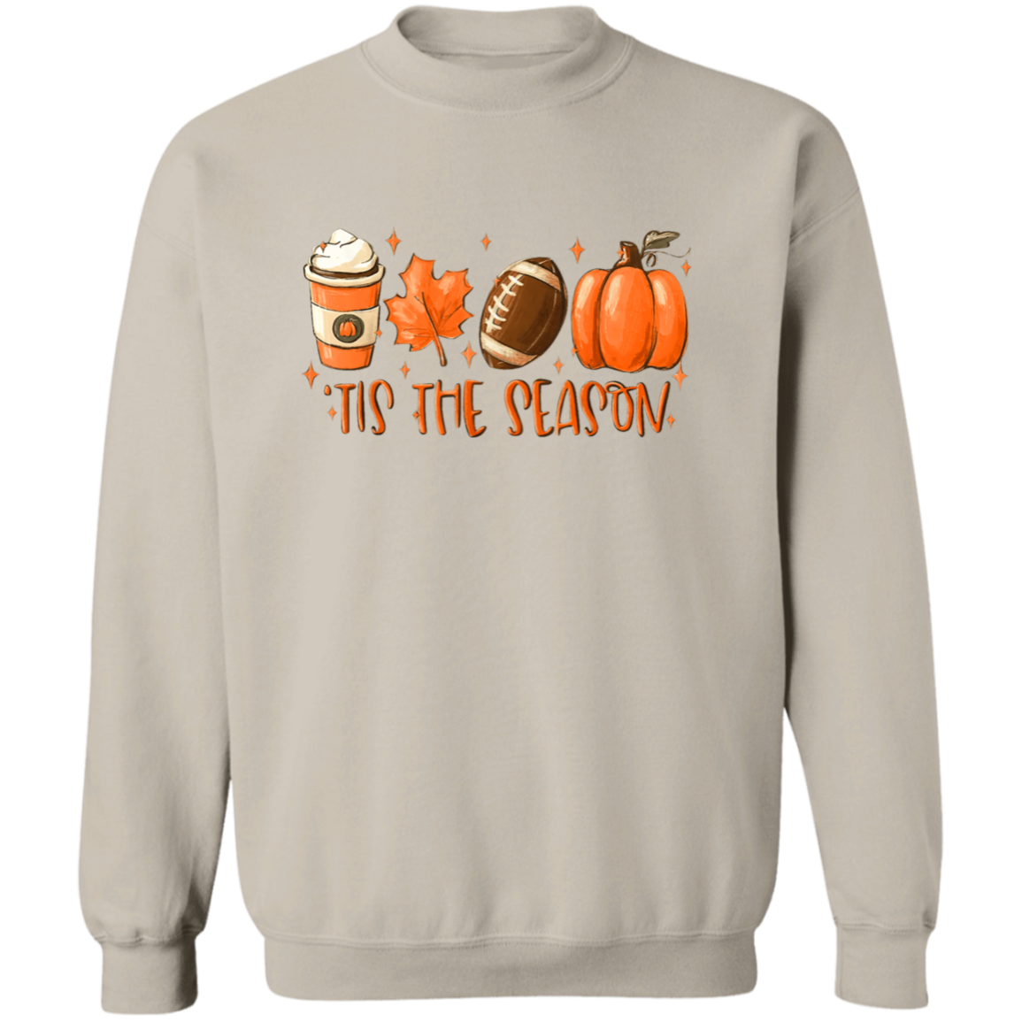 Tis The Season Fall-Themed Crewneck Pullover Sweatshirt