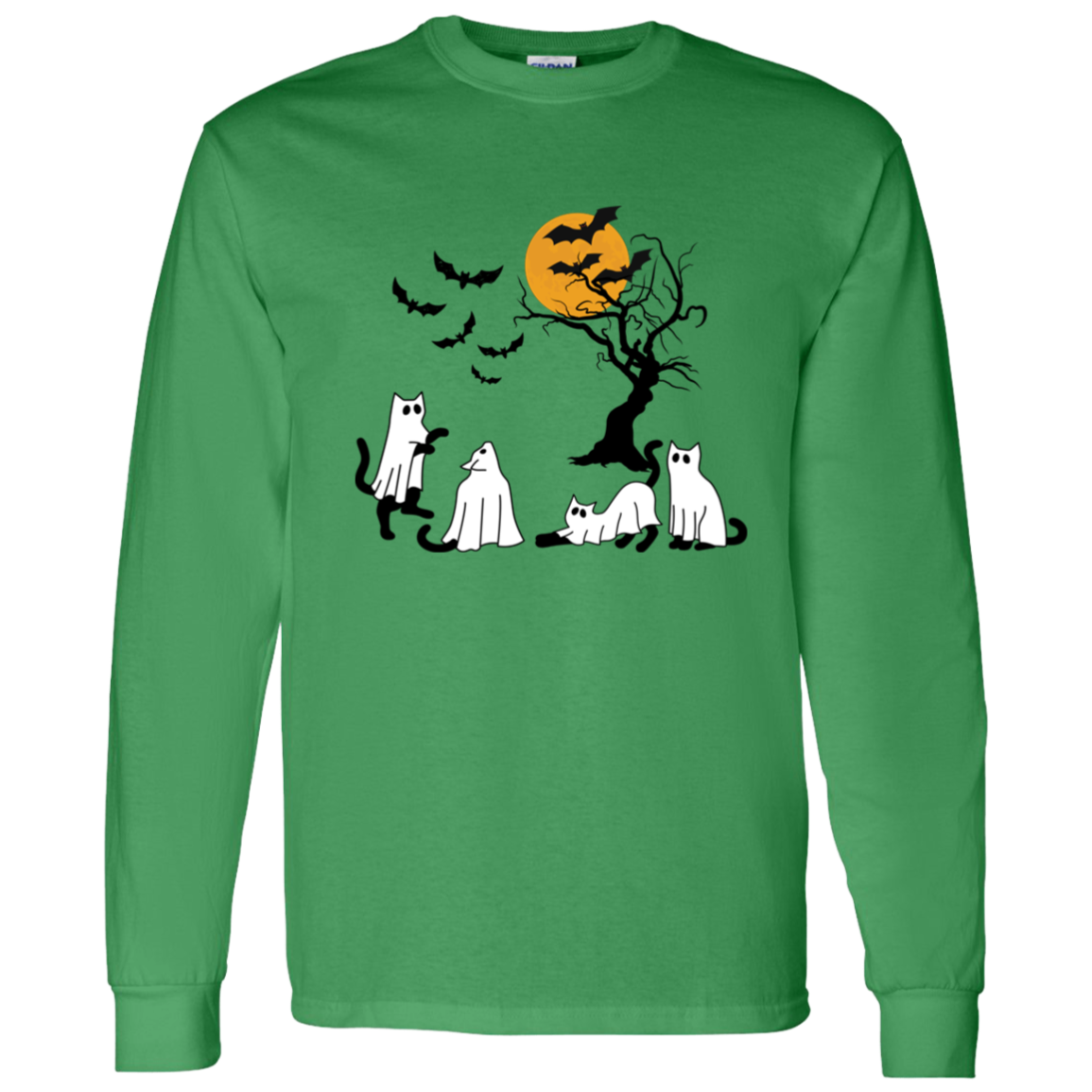 Ghost Cats Halloween LS T-Shirt