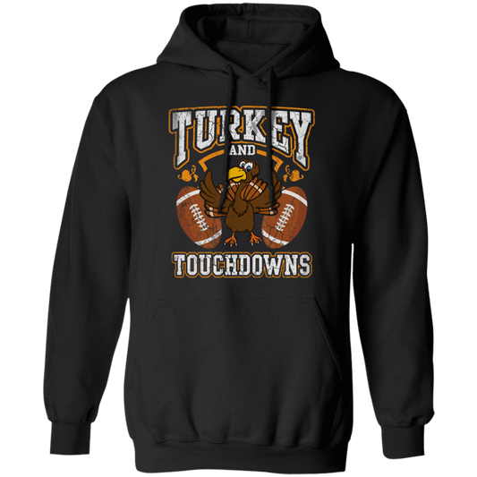 Turkey and Touchdowns Thanksgiving Pullover Hoodie