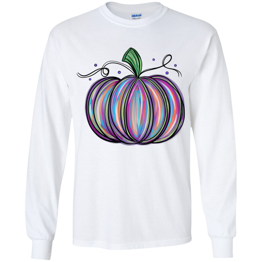 Pretty Purple Pumpkin Fall Youth LS T-Shirt