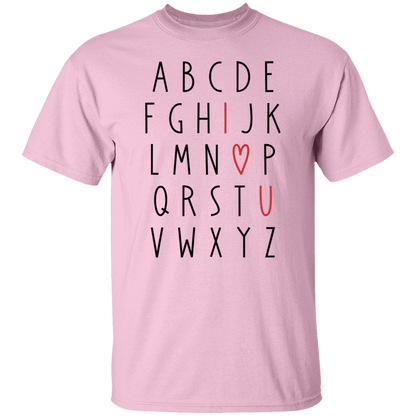 I Love You Alphabet Valentine's Day Collection - Youth T-Shirts, Adult SS & LS Tees, Sweatshirts, & Mugs