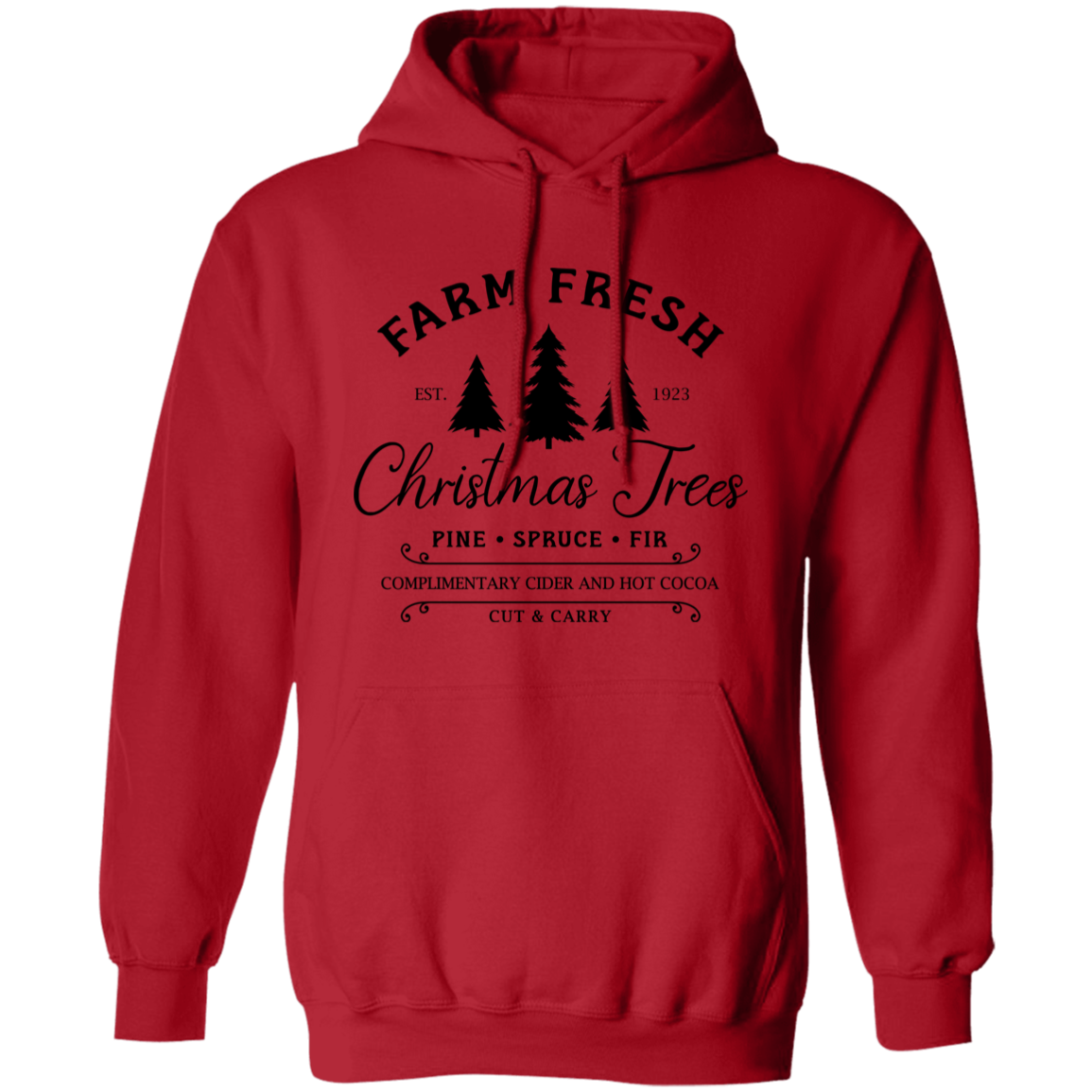 Farm Fresh Christmas Trees Holiday Graphic Pullover Hoodie