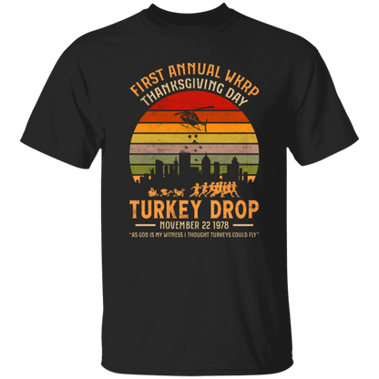 First Annual WKRP Thanksgiving Day Turkey Drop Funny T-Shirt