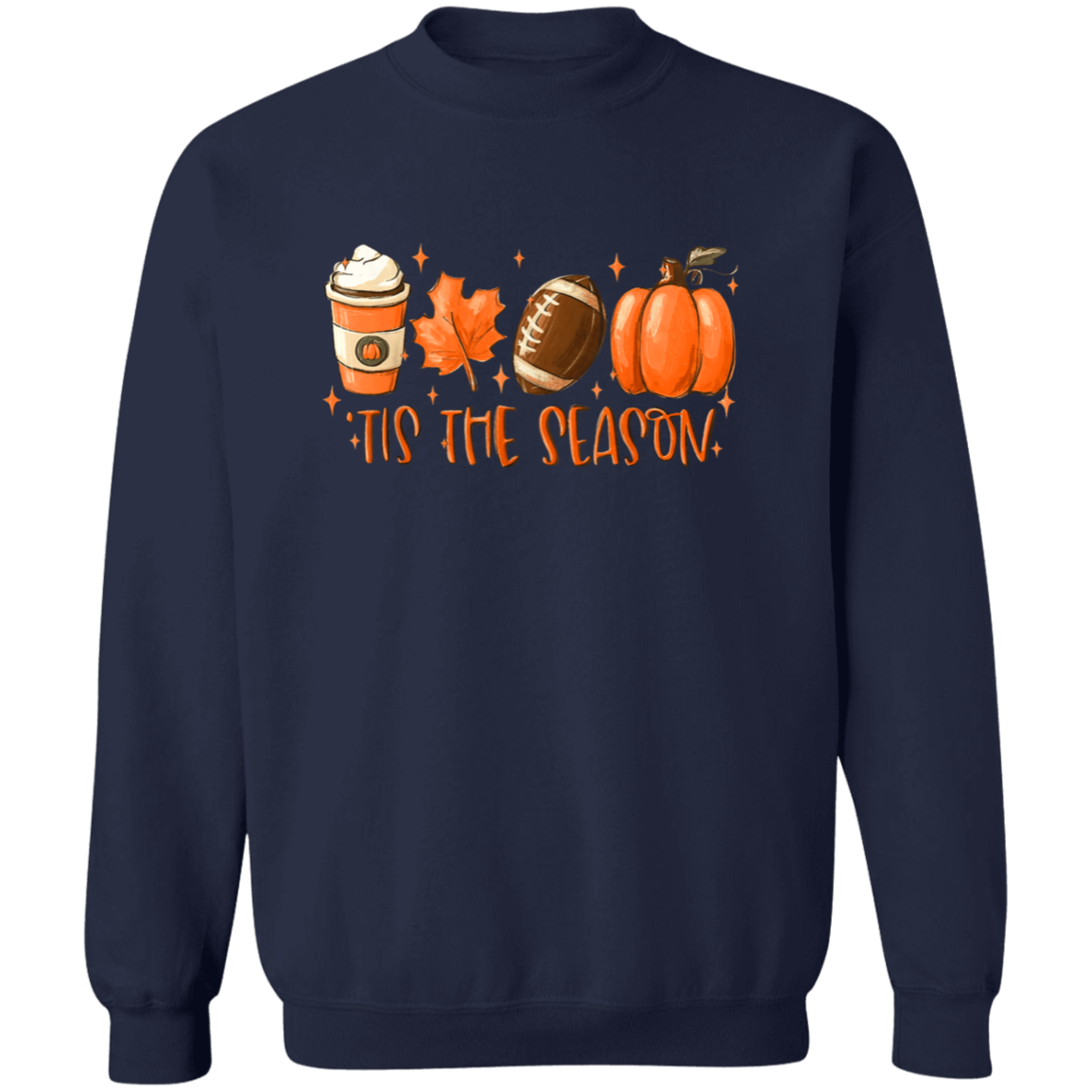 Tis The Season Fall-Themed Crewneck Pullover Sweatshirt