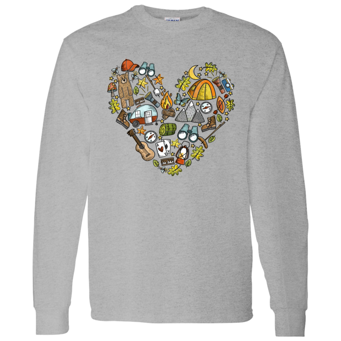 Camp Life Doodle Heart Collection - T-Shirts, Long-Sleeve T-Shirts, Sweatshirts, & Mugs