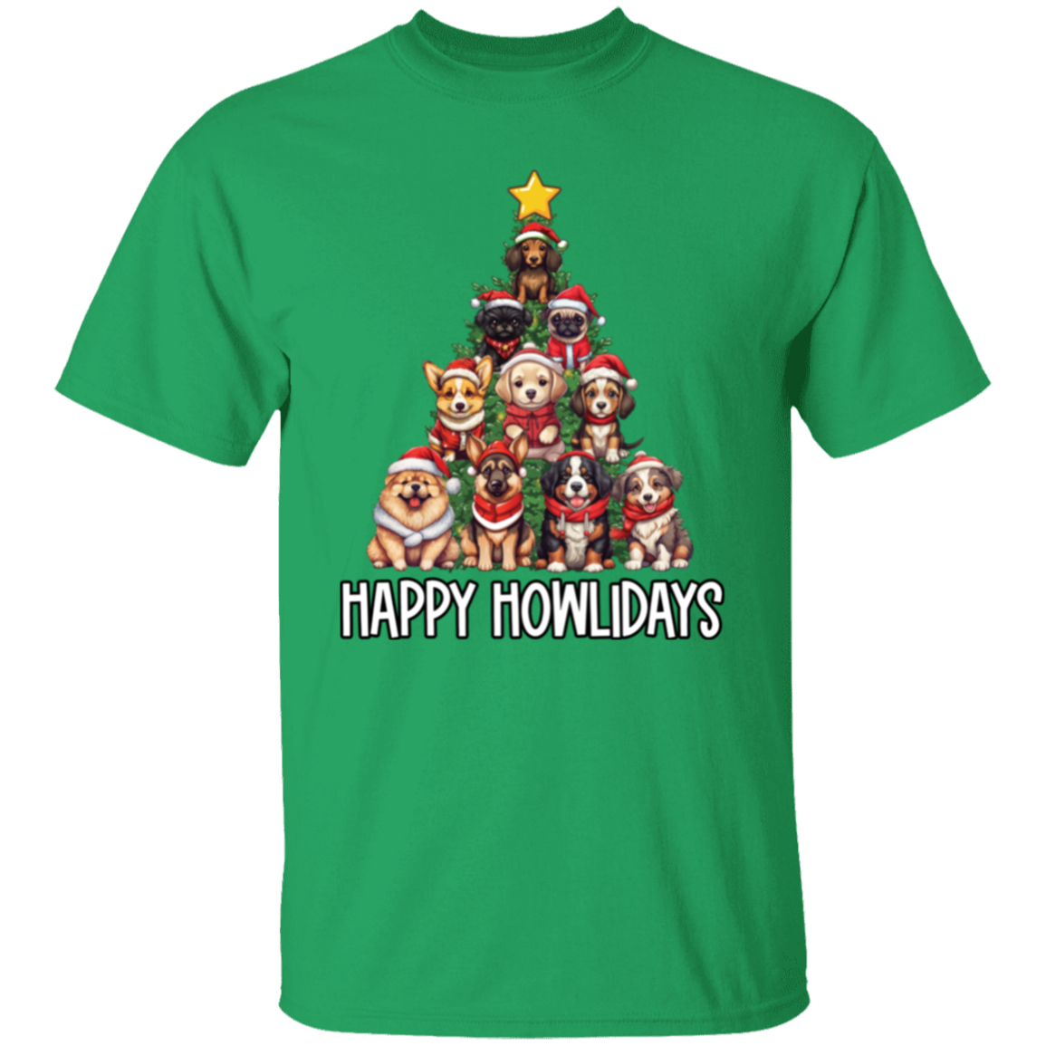 Happy Howlidays Dog Christmas Tree T-Shirt