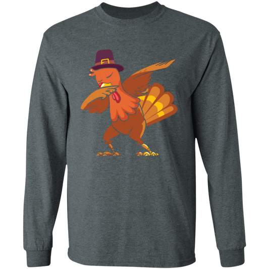 Dabbing Turkey Thanksgiving LS T-Shirt