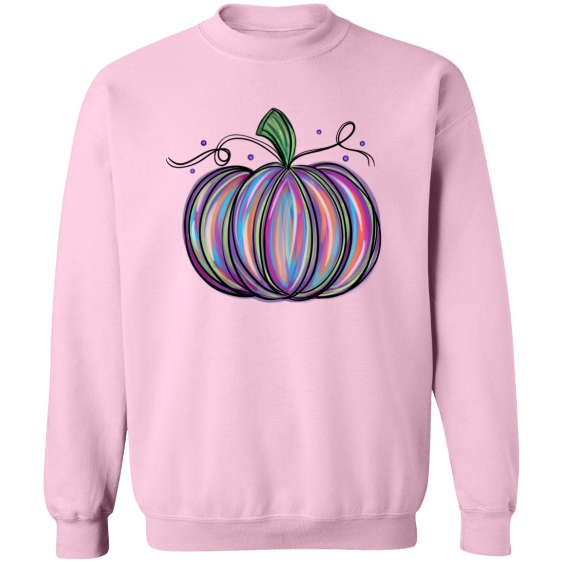 Pretty Purple Pumpkin Fall Crewneck Pullover Sweatshirt