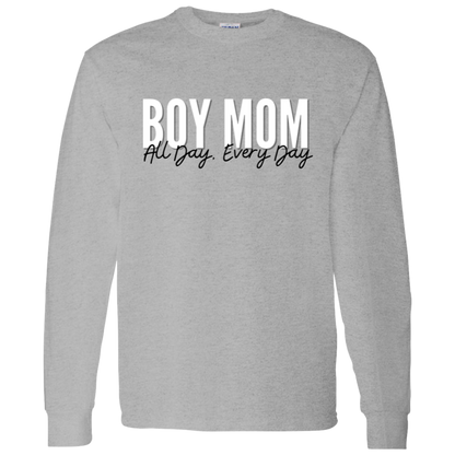 Boy Mom All Day, Every Day T-Shirts, Long-Sleeve Tees, & Sweatshirts