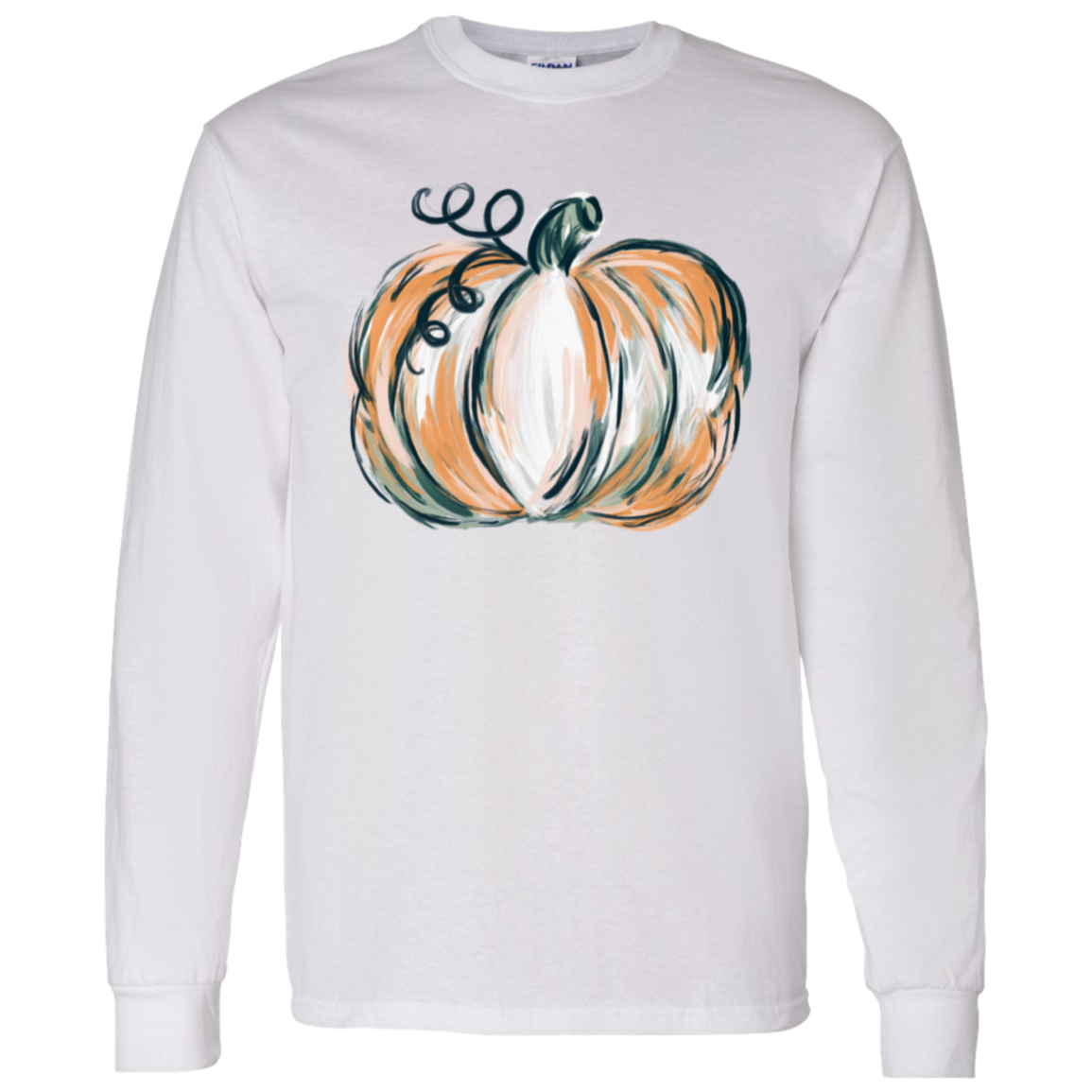 Painted Pumpkin Fall Thanksgiving LS T-Shirt