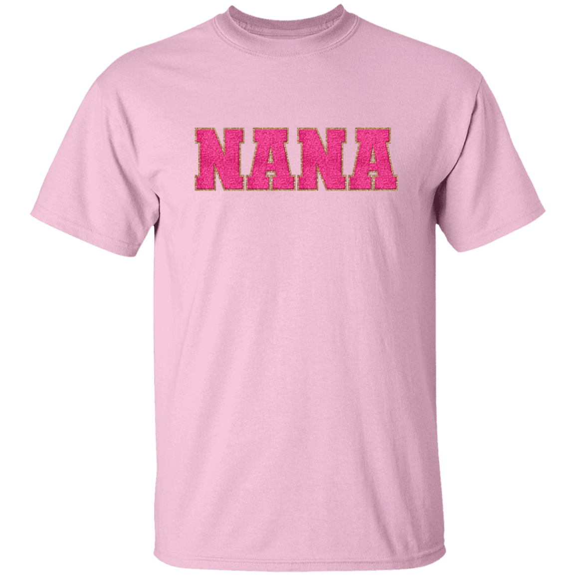 Nana, Mama, & Mini T-Shirt Collection - Pink Faux Chenille Glitter Patch Matching Family Shirts