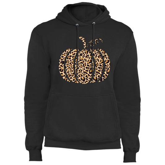 Leopard-Print Pumpkin Cute Fall Core Fleece Pullover Hoodie