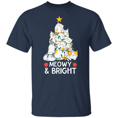 Meowy & Bright Cat Christmas Tree T-Shirt